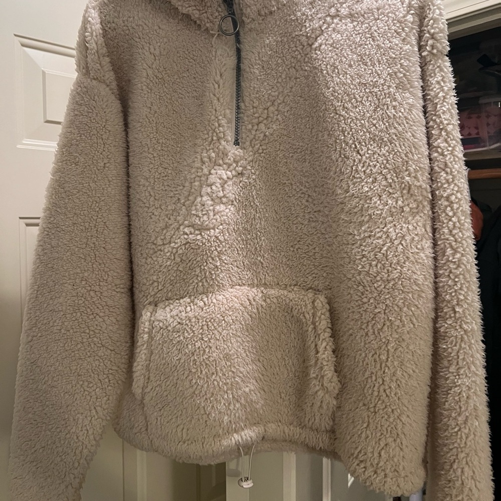SO Cream Cowl Neck Sweater Plush Turtleneck